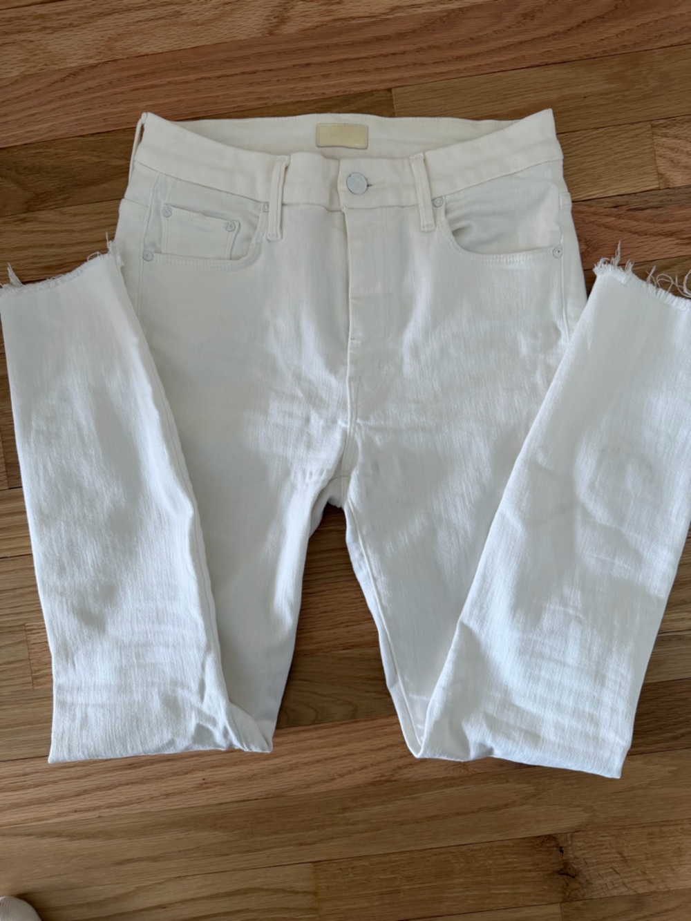 MOTHER White High-Rise Skinny Jeans